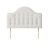 Victor Buttoned White Fabric Headboard