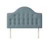 Victor Buttoned Duck Egg Blue Fabric Headboard