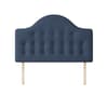 Victor Buttoned Midnight Blue Fabric Headboard