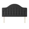 Victor Buttoned Charcoal Fabric Headboard