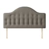 Victor Buttoned Slate Grey Fabric Headboard