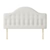 Victor Buttoned White Fabric Headboard