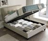 Walkworth Oatmeal Fabric Ottoman Storage Bed