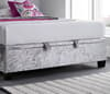 Walkworth Silver Velvet Fabric Ottoman Storage Bed Frame - 4ft6 Double