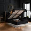 Walton Black and Gold Velvet Ottoman Bed