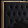 Walton Black and Gold Velvet Ottoman Bed