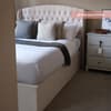 Warwick Oatmeal Velvet Winged Ottoman Storage Bed