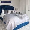 Warwick Blue Velvet Fabric Winged Ottoman Bed