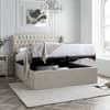 Warwick Oatmeal Velvet Winged Ottoman Storage Bed