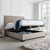 Watson Warm Stone Velvet Ottoman Bed Frame