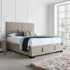 Watson Warm Stone Velvet Ottoman Bed Frame