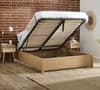 Westbrook Oak Wooden Platform Ottoman Storage Bed