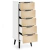Alba White and Oak 5 Drawer Narrow Chest