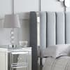 Wilmslow Grey and Silver Velvet Winged Ottoman Bed