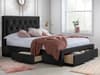 Woodbury Black Velvet Fabric 4 Drawer Storage Bed Frame - 6ft Super King Size