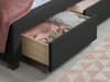 Woodbury Black Velvet Fabric 4 Drawer Storage Bed Frame - 6ft Super King Size