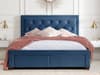 Woodbury Blue Velvet Fabric 4 Drawer Storage Bed Frame - 6ft Super King Size