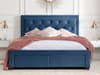 Woodbury Blue Velvet Fabric 4 Drawer Storage Bed 