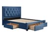 Woodbury Blue Velvet Fabric 4 Drawer Storage Bed 