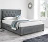 Woodbury Grey Velvet Fabric 4 Drawer Storage Bed Frame - 5ft King Size