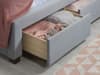 Woodbury Grey Velvet Fabric 4 Drawer Storage Bed