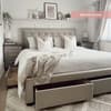 Woodbury Warm Stone Velvet Fabric 4 Drawer Storage Bed