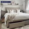 Woodbury Warm Stone Velvet Fabric 4 Drawer Storage Bed Frame - 5ft King Size