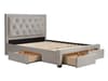 Woodbury Warm Stone Velvet Fabric 4 Drawer Storage Bed Frame - 5ft King Size