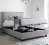 Yorkie Light Grey Fabric Ottoman Bed