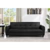 Zinc Black 3 Seater Leather Sofa Bed