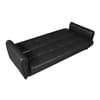 Zinc Black 3 Seater Leather Sofa Bed