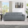 Zinc Dark Grey 3 Seater Leather Sofa Bed