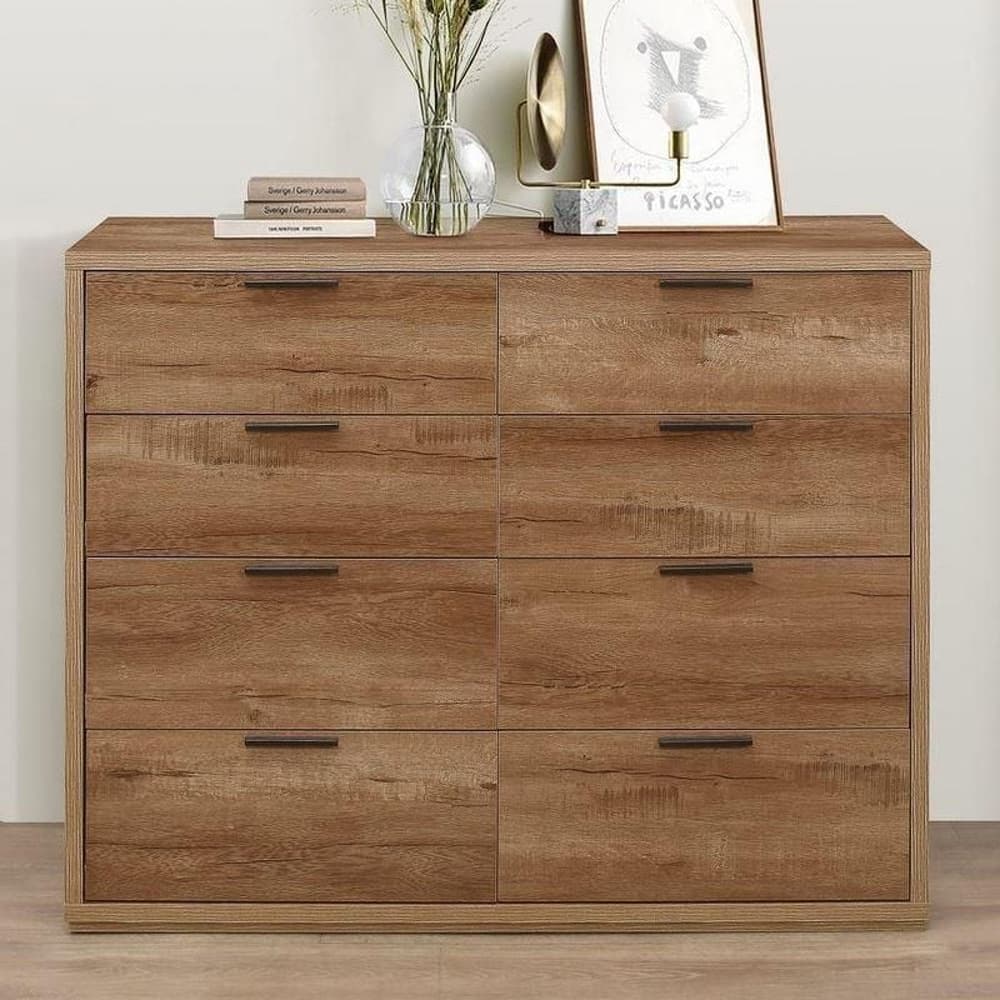 Rustic oak shop 6 drawer dresser