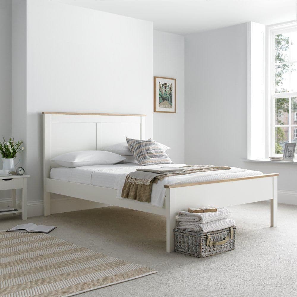 Vigo White and Oak Wooden Bed Beds Happy Beds