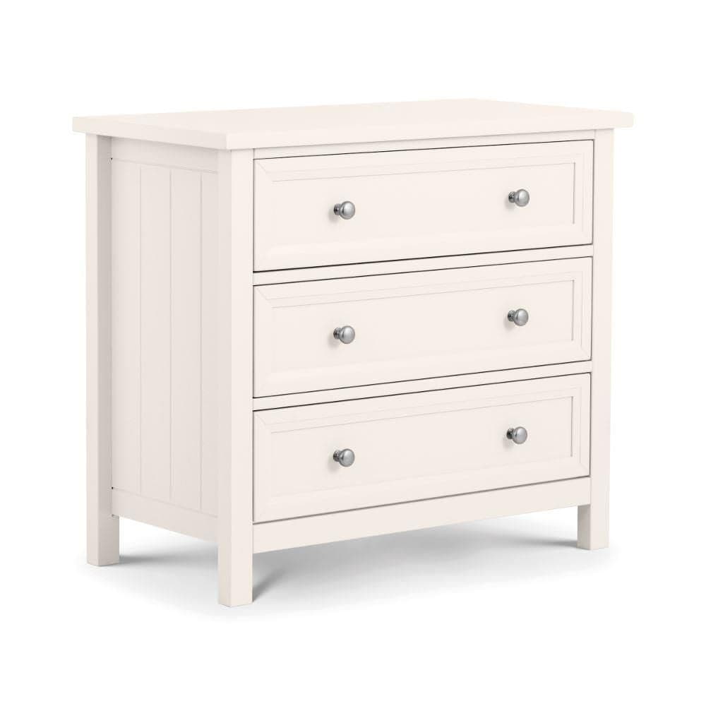 Maine White 3 Drawer Wooden Chest | Happy Beds