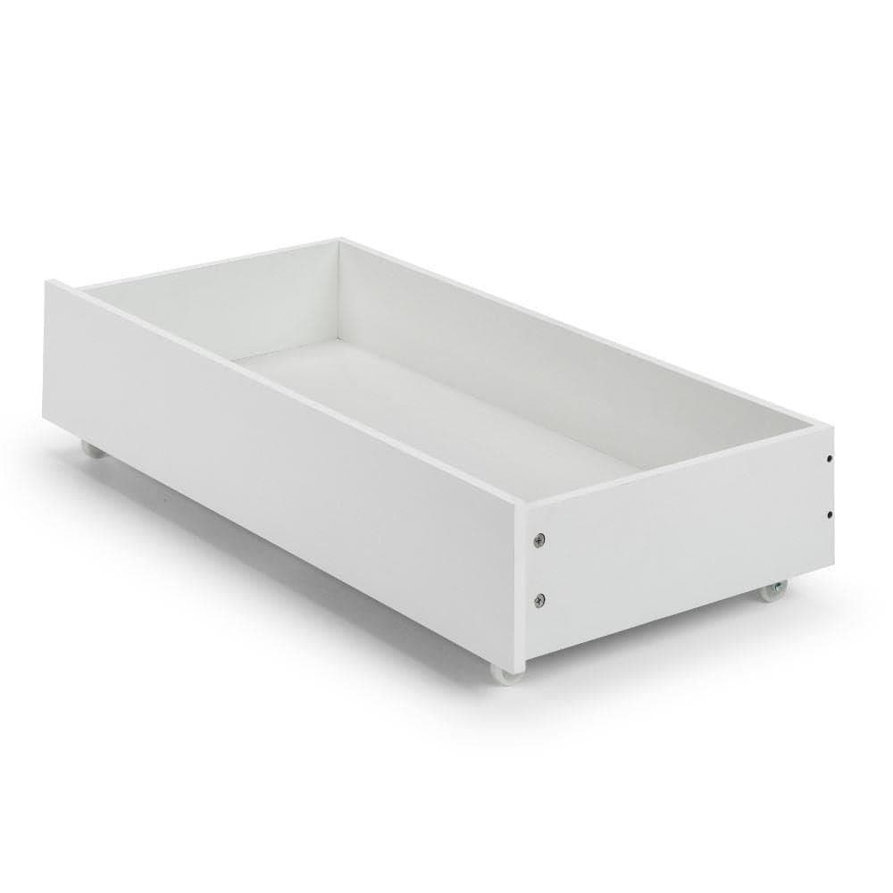 White under store bed drawers