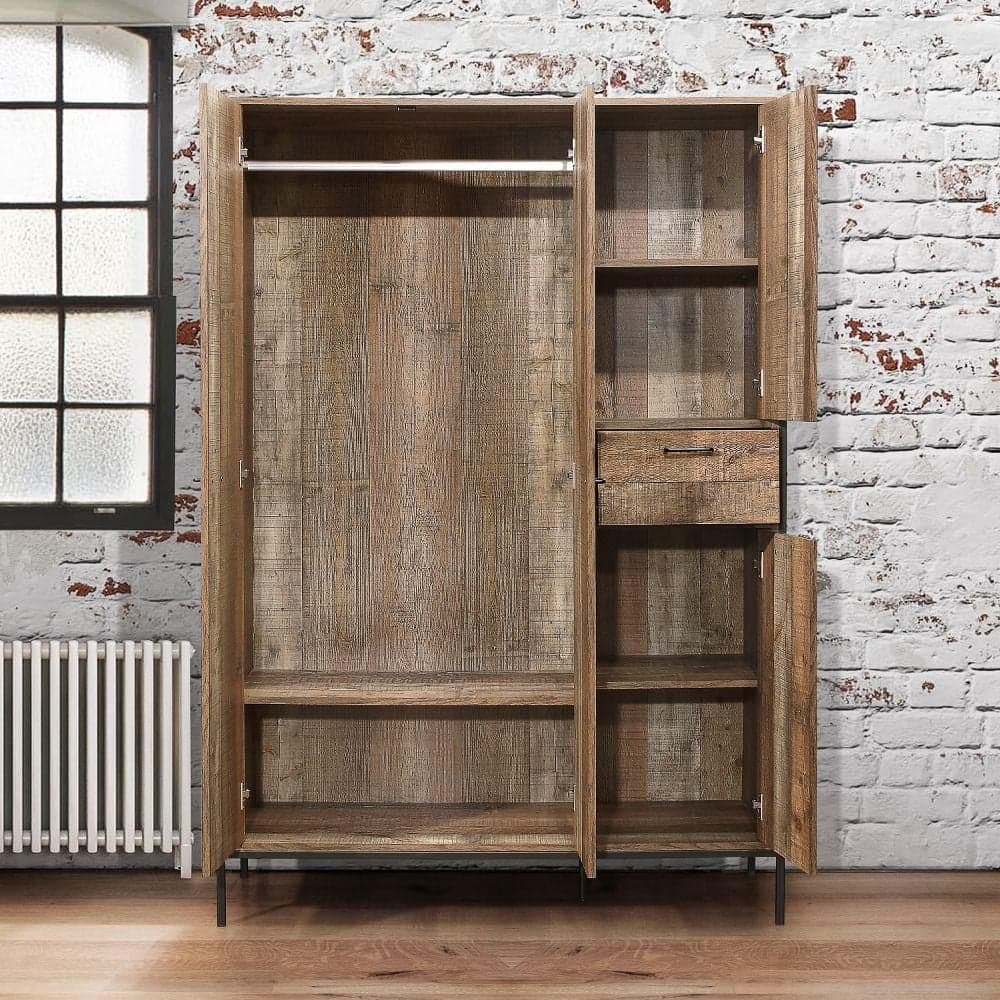 Rustic wood sales wardrobe