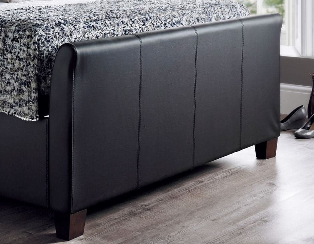 Allendale Black Leather Ottoman Bed Happy Beds