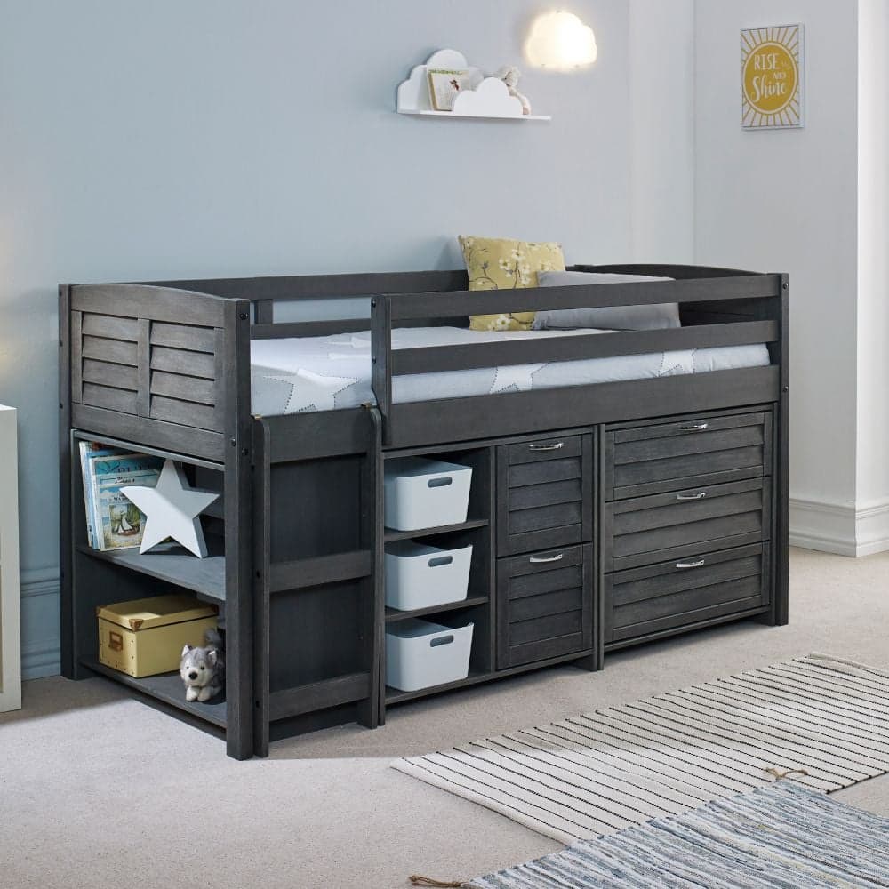 Mid cabin bed with storage top