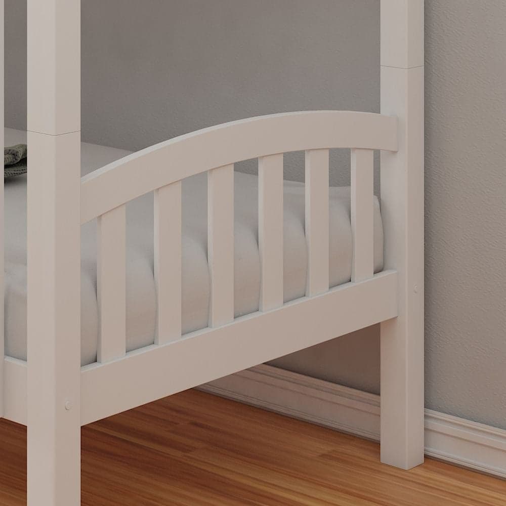 American White Finish Pine Wooden Bunk Bed Happy Beds
