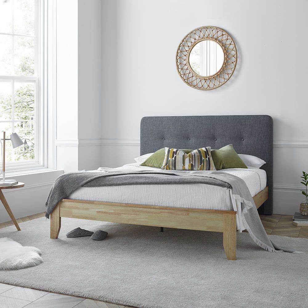 Grey wooden headboard shop double