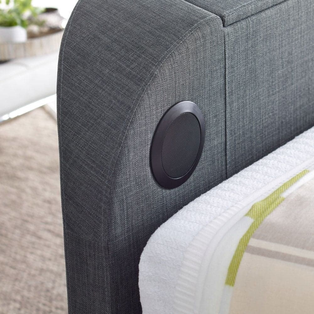 Annecy Slate Grey Fabric Ottoman TV Bed Happy Beds