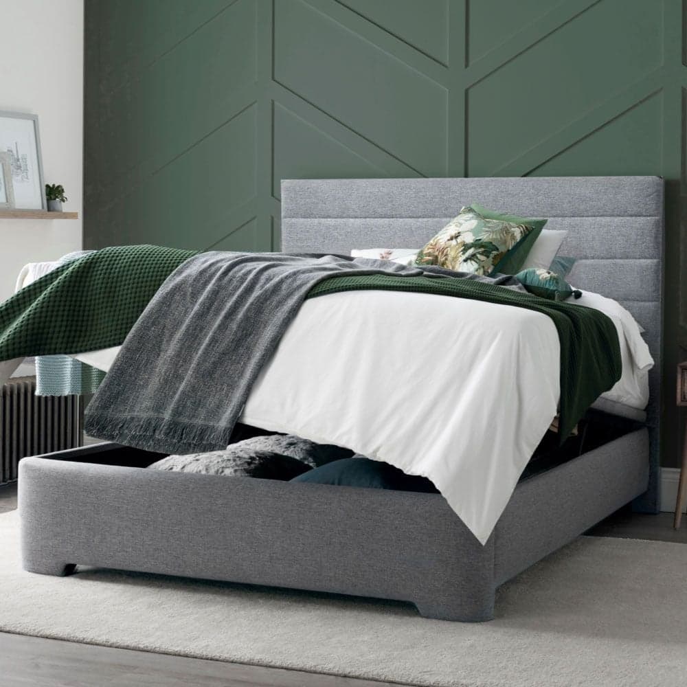 Appleby Light Grey Ottoman Bed Happy Beds