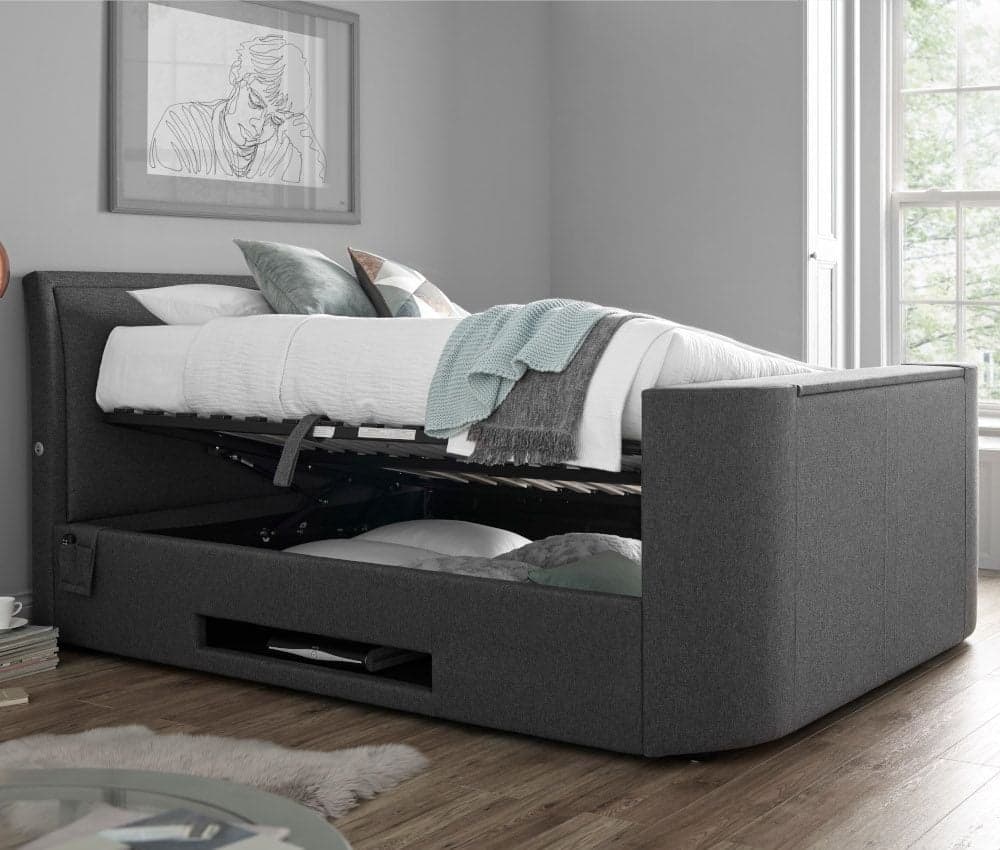 Ardwick Grey Fabric Media Ottoman TV Bed