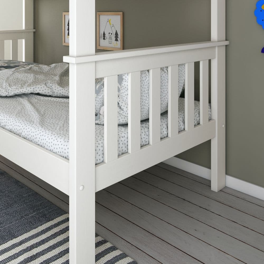 Atlantis White Finish Solid Pine Wooden Bunk Bed Frame 3ft Single