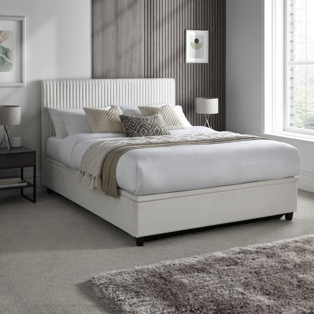 White velvet ottoman bed discount