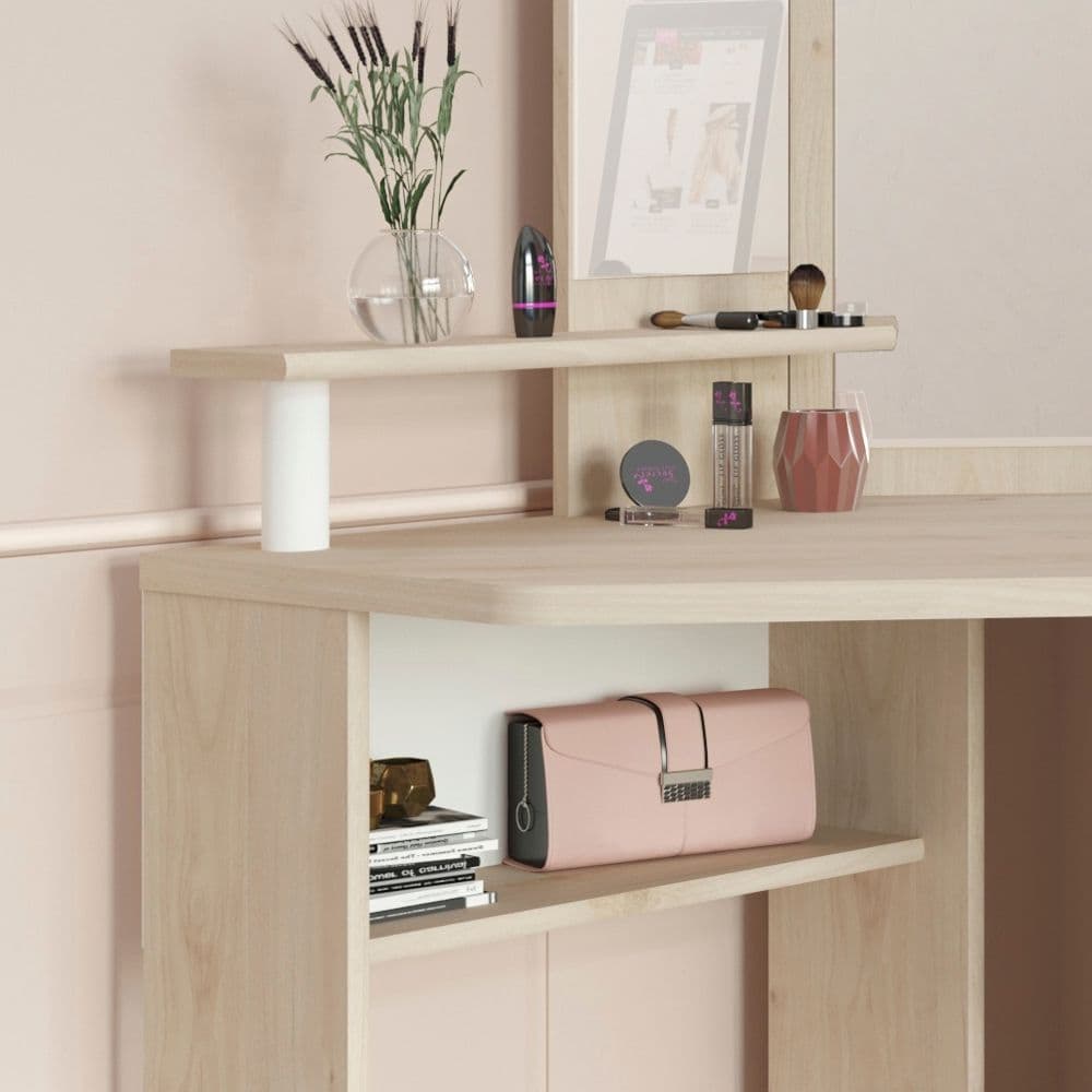 Corner dressing shop table shelf