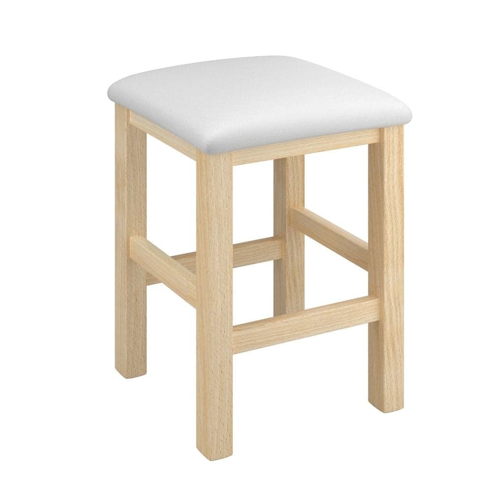Beauty Bar Dressing Table Stool Oak and White | Happy Beds