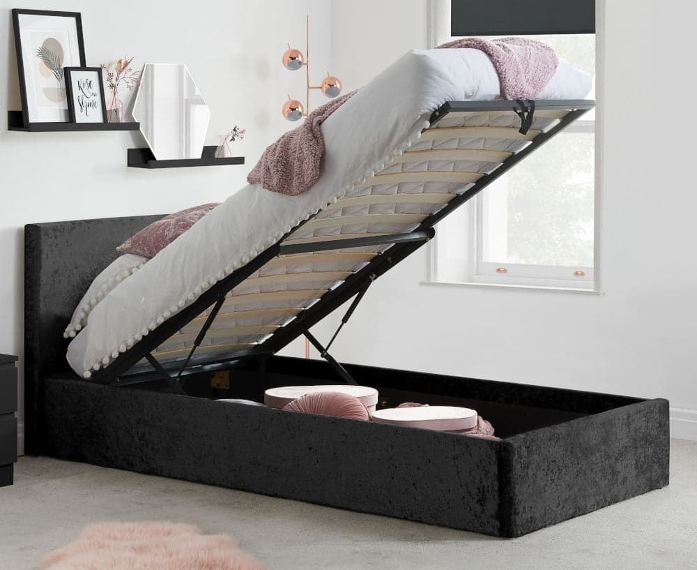 Ottoman storage outlet crushed velvet