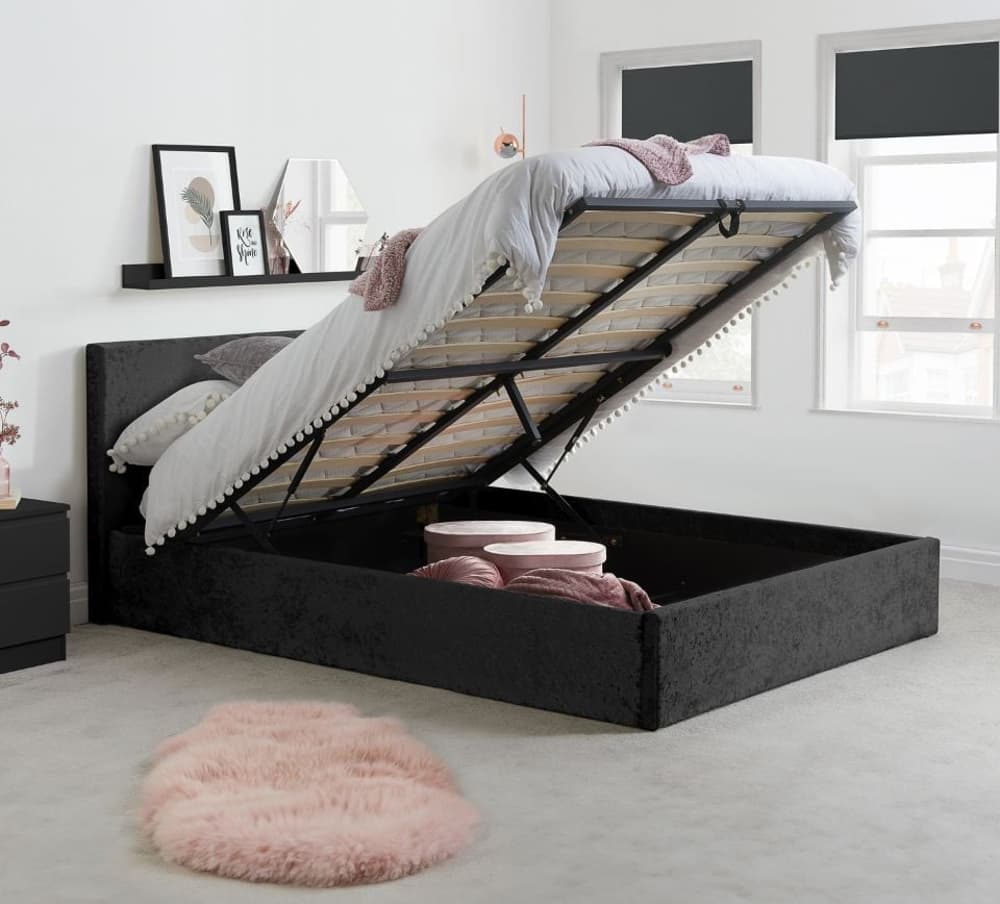 Black woven best sale ottoman
